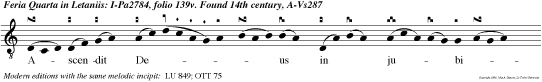 Ascendit Deus in jubilatione, Dominus in voce tubae, alleluia.
