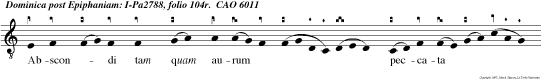 Abscondi tam quam aurum peccata mea, et celavi in sinu meo iniquitatem meam: Miserere mei, Deus, Secun dum magnam misericordiam tuam.