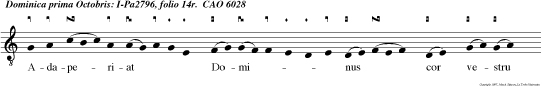 Adaperiat Dominus cor vestru in lege sua et in prae ceptis suis, et faciat pacem in diebus vestris Concedat vobis salutem et redimat nos a malis.