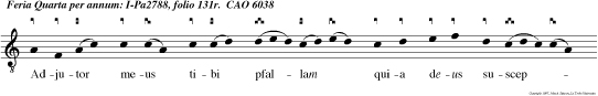 Adjutor meus tibi pfallam quia deus susceptor meus es deus meus misericordia me a.