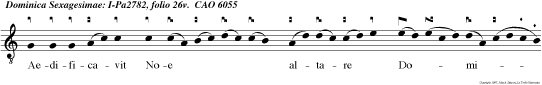 Aedificavit Noe altare Domino, offeren super illud holocautum: odoratus est Dominus odorem suavitatis, et benedixit eis: Crescite et mul tiplicamini et replete terram.