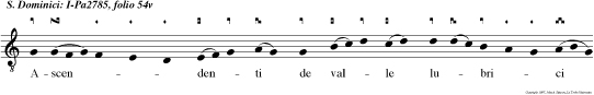 Ascendenti de valle lubrici mun di, chori plaudunt angelici: Jesu bone, prece Dominici, tibi praesta nos gra tos effici.
