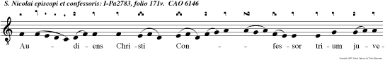Audiens Christi Confessor trium juvenum innocentum necem, praecucurrit quan tocius ad locum quo fuerant plectendi, Et liberavit eos.