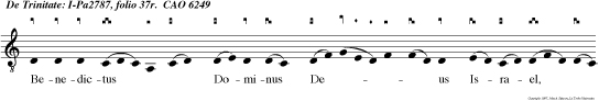 Benedictus Dominus Deus Israel, qui facit mirabilia solus: Et benedictum nomen majestatis ejus in aeternum.