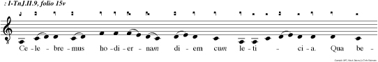Celebremus hodiernam diem cum leticia. Qua beata mater anna scandit ad celestia.