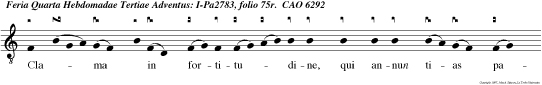 Clama  in fortitudine, qui annun tias pacem in Jerusalem Dic civitatibus Judae et habitatoribus Sion: Ecce Deus noster, quem exspe  tabamus, adveniet.