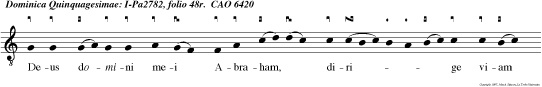 Deus domini mei Abraham, dirige viam meam: Ut cum salute revertar In domum domini mei.