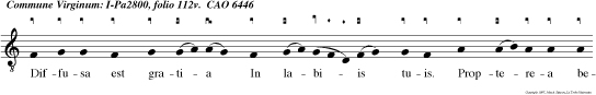 Diffusa est gratia In labiis tuis. Propterea benedixit te deus in eter num In la.