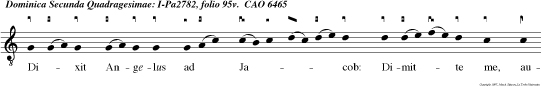 Dixit Angelus ad Jacob: Dimitte me, aurora est. Respondit ei: non dimittam te, nisi benedixeris mihi. Et benedixit eum in eodem loco.