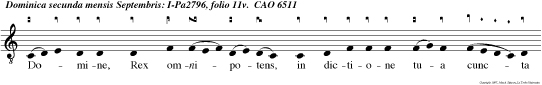 Domine, Rex omnipotens, in dictione tua cuncta sunt posita, et non est qui possit resistere voluntati tuae: libera nos Propter nomen tuum.