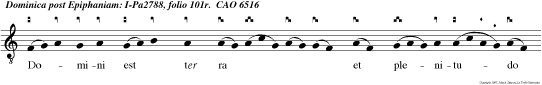 Domini est ter ra et plenitudo ejus: Orbis ter rarum et universi: Qui habitant in eo.