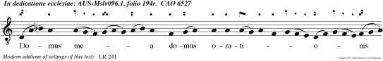 Domus me a domus orati onis vocabitur di cit  dominus. In ea om nis qui pe tit ac cipit et qui querit  in  venit et pulsan    ti a perietur.