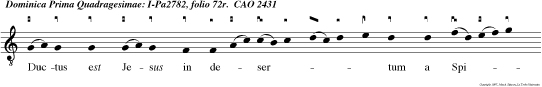 Ductus est Jesus in desertum a Spiritu, ut ten taretur a diabolo: Et accedens ten tator dixit ei: Si Filius Dei es, dic ut lapides isti panes fiant.