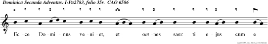 Ecce Dominus veniet, et omnes sanc ti ejus cum e o, et regnabit Dominus in aeternum Super omnes gen tes.