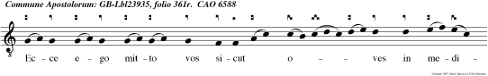 Ecce ego mitto vos sicut oves in medio luporum  dicit  domi nus Estote ergo prudentes   sicut serpentes et simplices si cut co lum be.