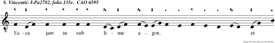 Ecce jam in sub lime agor, et  omnes