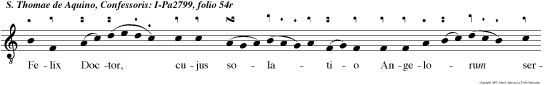 Felix Doctor, cujus solatio Angelorum servit attentio: Petrus, Paulus faven obsequio: Dei Mater mulcet alloqui o.