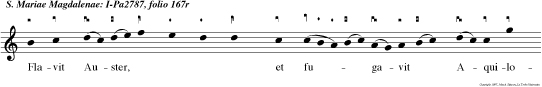Flavit Auster, et fugavit Aquilonem quan do lavit cor Mariae poeniten tis imber san ti Spiritus Lique fecit et refecit resolutam in lamen tis Verbum missum coelitus.