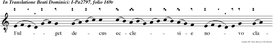 Ful get decus eccle sie no vo clarum p digi o lucer na splen  det hodie cliula ten sub modio Quam  odo re rex  glorie revelavit e ximi o Alle   luya.