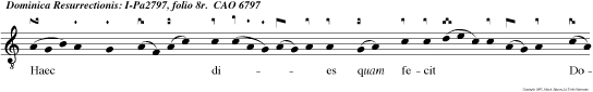 Haec dies quam fecit Dominus: exsul temus et laetemur in ea.