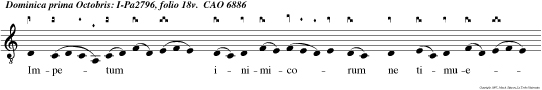 Impetum inimicorum ne timueritis: memores estote quomodo salvi facti sunt patres nostri: Et nun clamemus in coelum: et miserebitur nostri Deus noster.