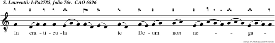 In craticula te Deum non negavi: et ad ignem applicatus, Te Dominum Jesum Christum confessus sum