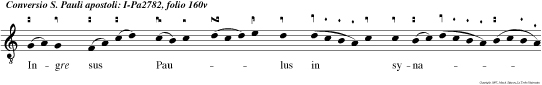 Ingre sus Paulus in synagogam, praedicabat Jesum Judaeis, affirmans Quia hic est Christus.