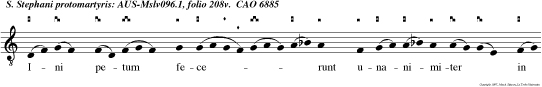 Ini petum fece runt unanimiter in e um et eiecerunt euni extratem. Invocantem et diten tem domine  accipe spiritum meum.