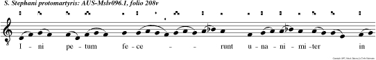 Ini petum fece runt unanimiter in e um et eiecerunt euni extratem. Invocantem et diten tem domine  accipe spiritum meum.
