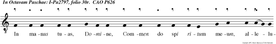 CAO P626 In manus tuas, Domine, Commen do spi ritum meum, alleluia alleluia.