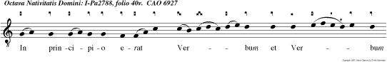 In principio erat Verbum et Verbum erat apud Deum, et Deus erat Verbum. Hoc erat in prin cipio apud Deum. Omnia per ipsum facta sunt: et sine ipso factum est nihil.
