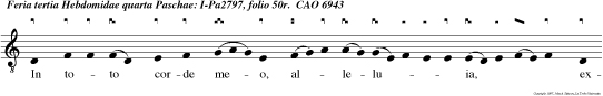 In toto corde meo, alleluia, exqui sivi te, alleluia: Ne repellas me a man datis tuis, alleluia alleluia.