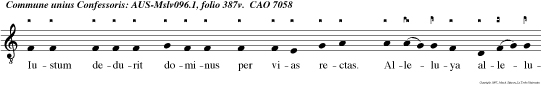 Iustum dedurit dominus per vias rectas. Alleluya alleluya.