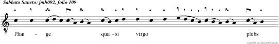 Orante san to clemen te   apparuit ei agnus  dei de sub cuius pe de fons vivus ema nat fluminis impetus leti ficat   civitatem  dei.