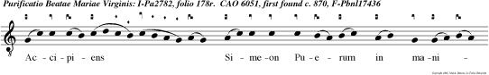 Accipiens Simeon Puerum in manibus gratias agen benedixit Dominum