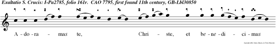 Adoramus te, Christe, et benedicimus tibi, qui a per crucem tuam redemisti mun dum.