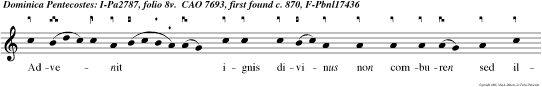 Advenit ignis divinus non comburen sed illuminas: et tribuit eis cha rismatum dona.