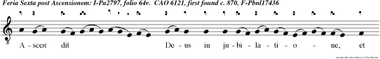 Ascen dit Deus in jubilatione, et Dominus in voce tubae.