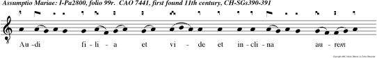 Audi filia et vide et inclina aurem tu am. Et