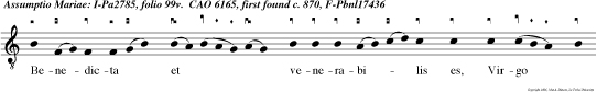 Benedicta et venerabilis es, Virgo  Maria, quae sine tactu pudoris inven ta es Mater Salvatoris.