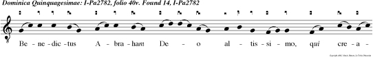 CAO V Benedictus Abraham Deo altissimo, qui creavit coelum et terram.