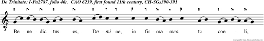 Benedictus es, Domine, in firmamen to coeli, et laudabilis et gloriosus.