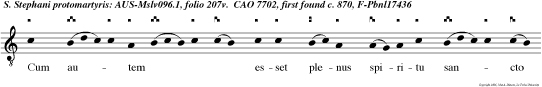 Cum autem esset plenus spiritu sancto beatus stepha nus. facie lat prodigia et signa magna in  populo.