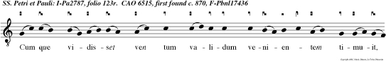 Cumque vidisset ven tum validum venientem timuit, et cum coepisset mergi, clamavit dicen Domine, salvum me fac.