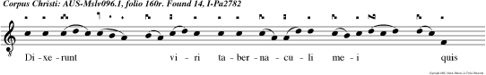 Dixerunt  viri tabernaculi mei  quis det ut de carnibum ejus saturemur. accipite et comedite hoc est corpus    meum.