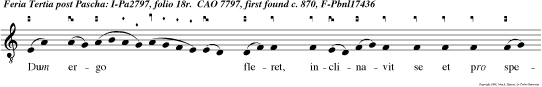Dum ergo fleret, inclinavit se et pro spexit in monumen tum et vidit duos angelos in albis, sedentes, qui dicun ei.