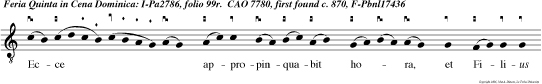 Ecce appropinquabit hora, et Filius hominis tradetur in manus peccatorum.
