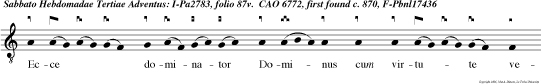 Ecce dominator Dominus cum virtute veniet.