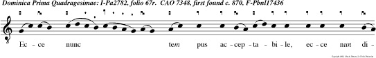 Ecce nunc tem pus acceptabile, ecce nun dies salutis: commen demus nosmetipsos in mul ta patientia.