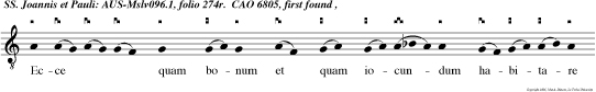 Ecce quam bonum et quam iocundum habitare fratres in u num. Contempnentes aulam regiam. Gloria. Pervene runt adregna celestia.